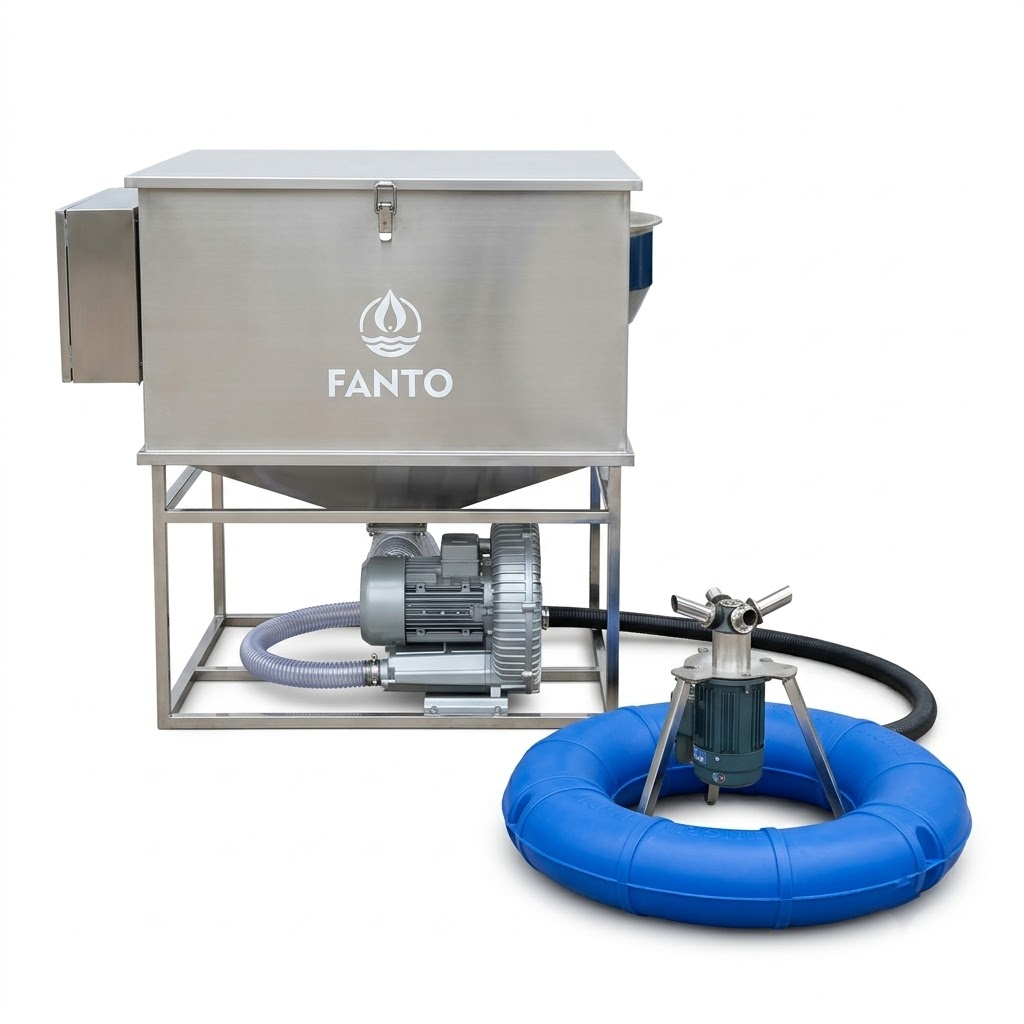 Máy cho cá ăn 8 bao inox xoay 360° FANTO